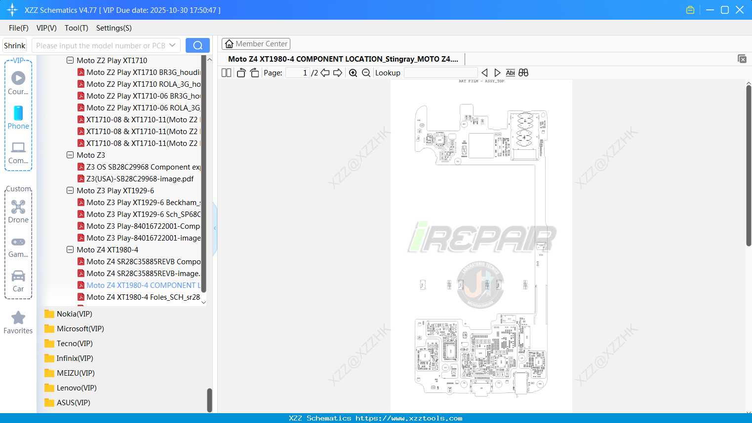 Motorola Moto Z4 XT1980-4 COMPONENT LOCATION_Stingray_MOTO Z4